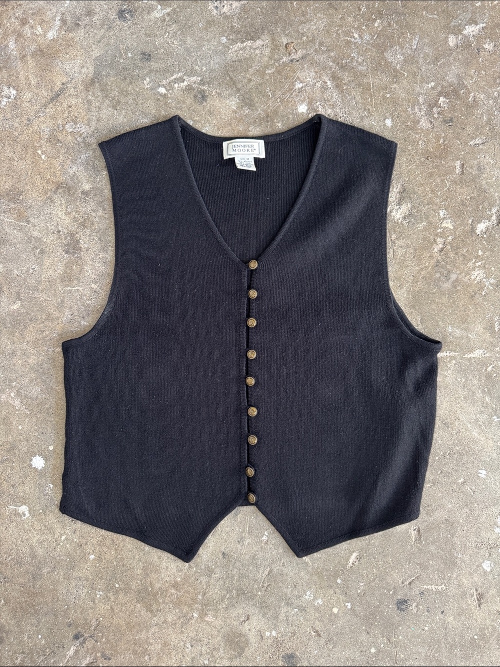 Vintage Black Knit Vest